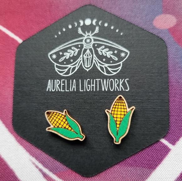 🌽 IT'S CORN! stud earrings - Picture 1 of 8
